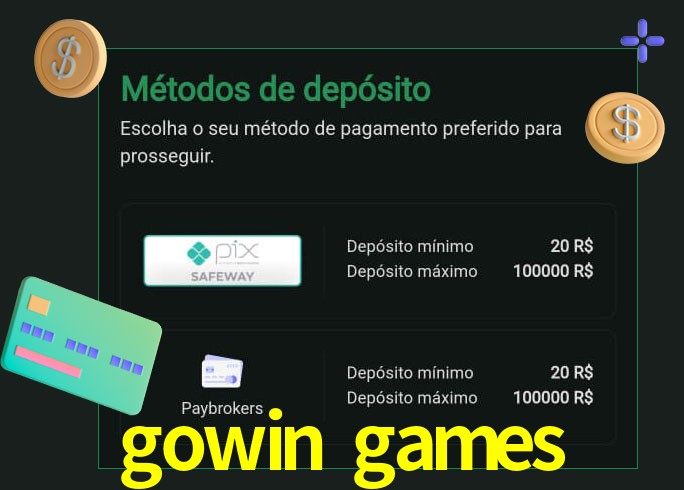 O cassino gowin games oferece uma grande variedade de métodos de pagamento